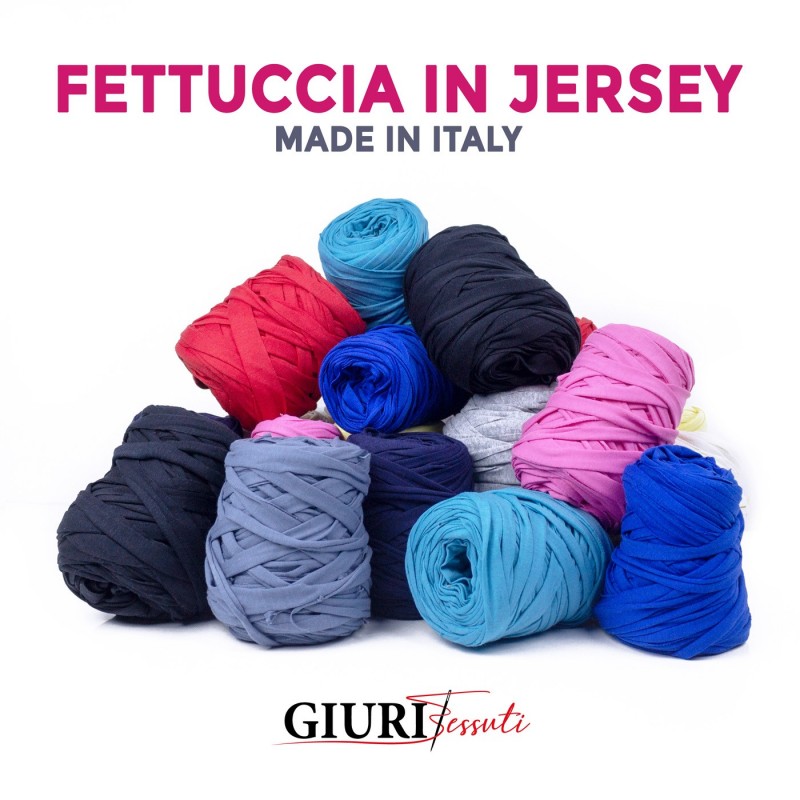 Fettuccia in Jersey di Cotone per Lavorazioni all'Uncinetto e a Maglia - 1000+ MT - Larghezza 2,5 CM