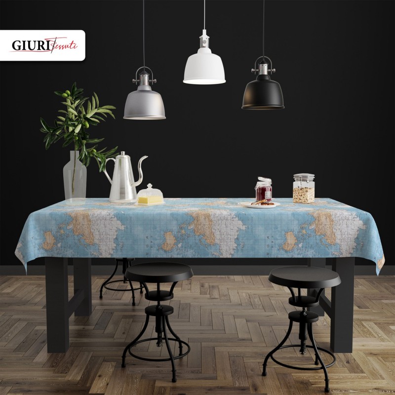 MOLLY GEO - Proteggi Tavolo Fantasia cartina geografica