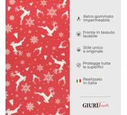 Molly Christmas, il proteggi tavolo di Natale con renne e fiocchi di neve