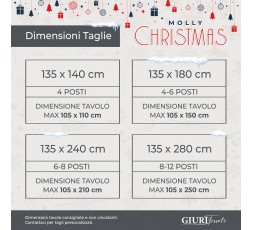 MOLLY Christmas: Proteggi Tavolo Natalizio - Mollettone Gommato Antiscivolo