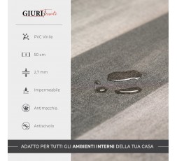 WOODYL - PASSATOIA per Cucina in Vinile - Larghezza 50 cm - Tappeto Runner Lavabile in PVC Effetto Legno Parquet