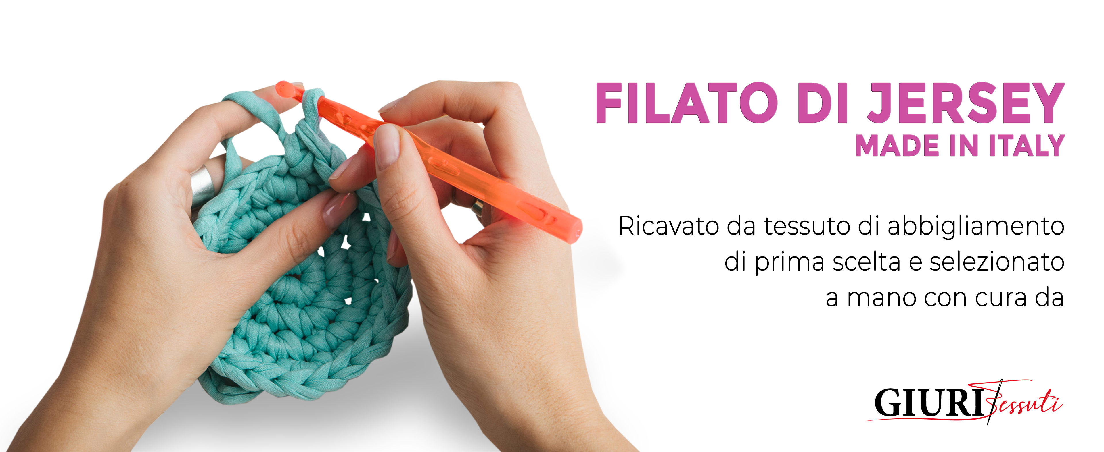 Fettuccia di jersey cotone per uncinetto